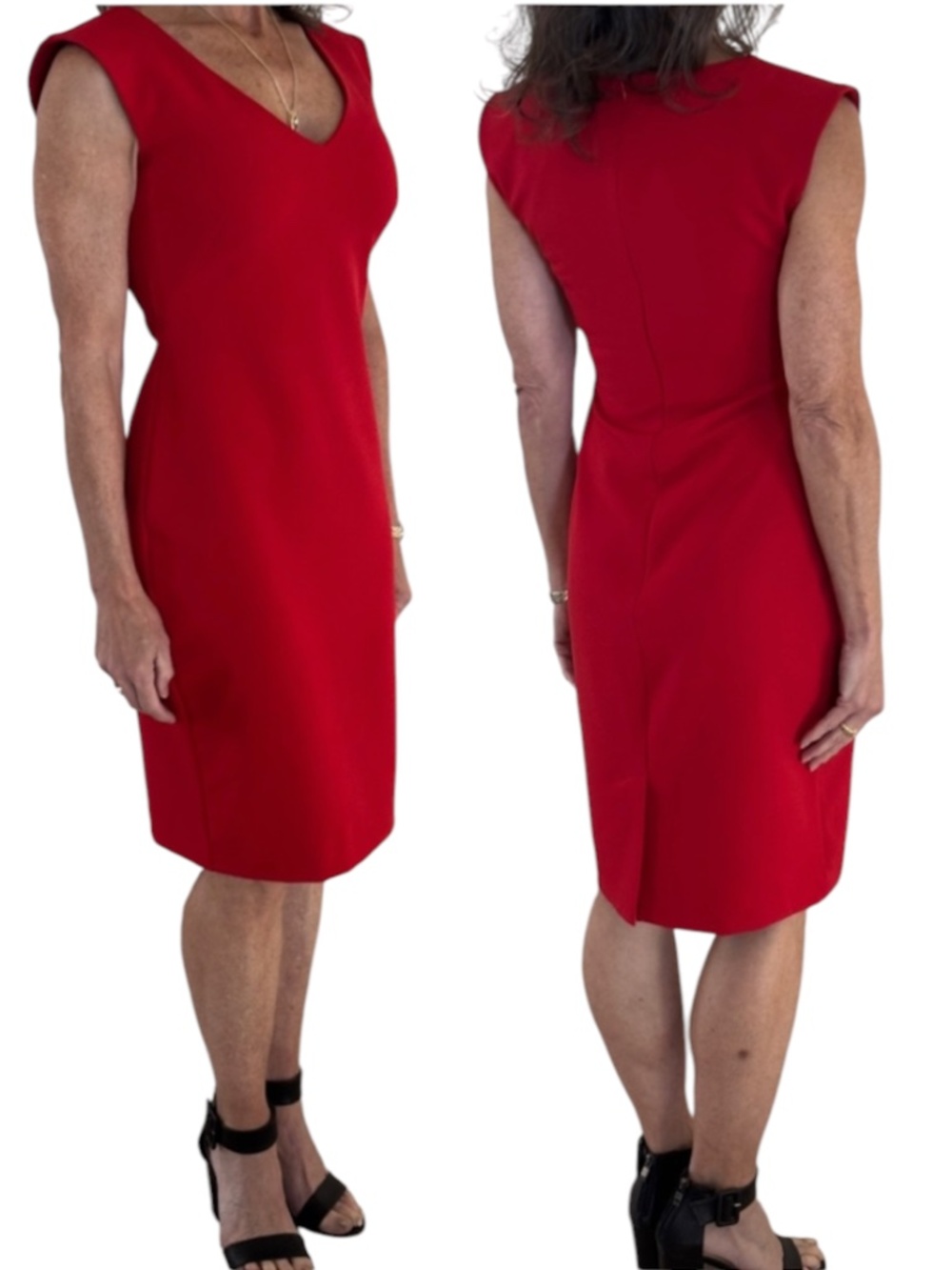 Ann Taylor Midi Dress - Red Size 6P